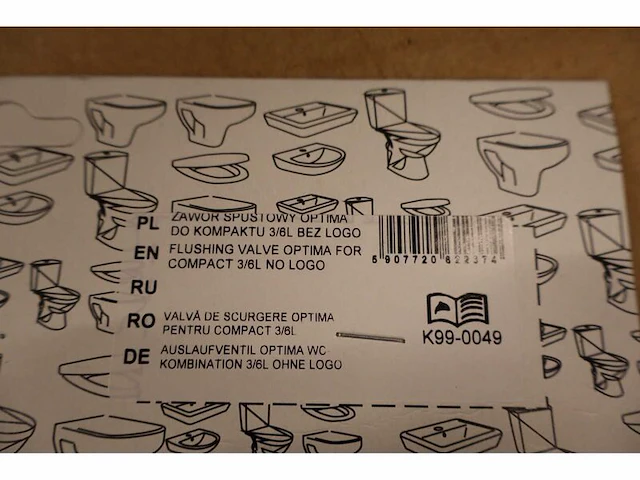 Ca. 13x spoelventiel voor toiletreservoir cersanit , flush valve (optima) , wit - afbeelding 4 van  6