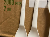 Ca. 14000x plantware composteerbare koffie lepels, wit - afbeelding 3 van  5