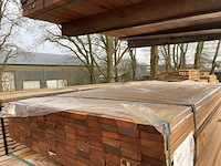 Ca. 140x angelim pedra planken geschaafd, 21x70mm, lengte 155cm - afbeelding 1 van  3