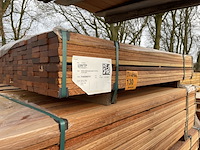 Ca. 140x angelim pedra planken geschaafd, 21x70mm, lengte 155cm - afbeelding 2 van  3