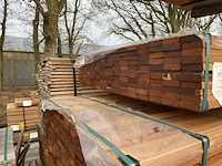 Ca. 140x angelim pedra planken geschaafd, 21x70mm, lengte 155cm - afbeelding 3 van  3