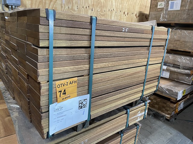 Ca. 140x guyana teak planken geschaafd, 25x145mm, lengte 100cm - afbeelding 2 van  3