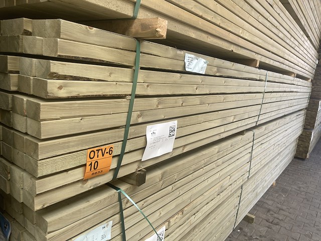 Ca. 140x vuren regels geschaafd geïmpregneerd, 47x75mm, lengte 540cm - afbeelding 4 van  4