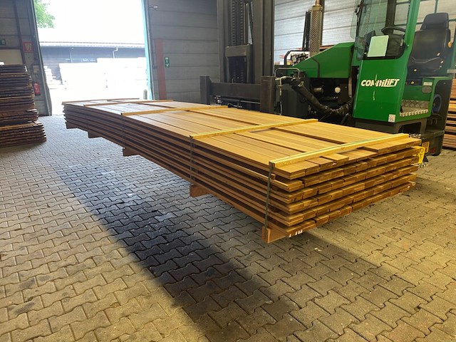 Ca. 141x guyana ipé country grade planken geschaafd, 18x90mm, lengte 450cm - afbeelding 2 van  3
