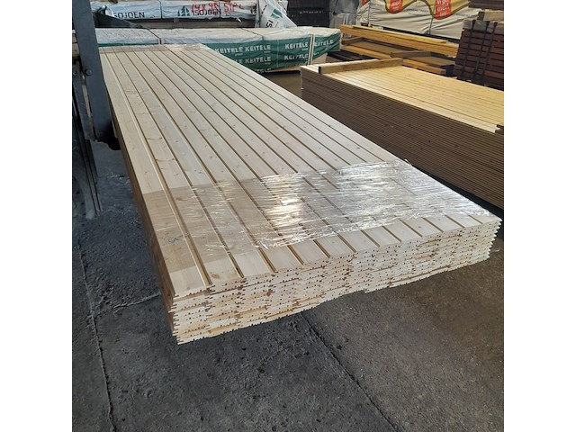 Ca. 143x vuren saunaschrootjes, 1,6 x 9,5 x 420 cm - afbeelding 1 van  6