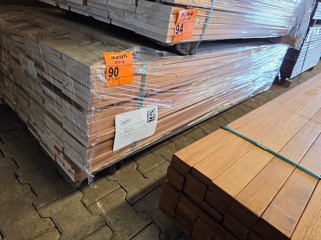 Ca. 144x hardhouten planken geschaafd, 21x145mm, lengte 215cm - afbeelding 4 van  4