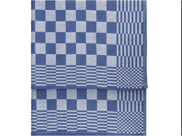 Ca. 144x horeca theedoek, blauw geblokt - afbeelding 2 van  2