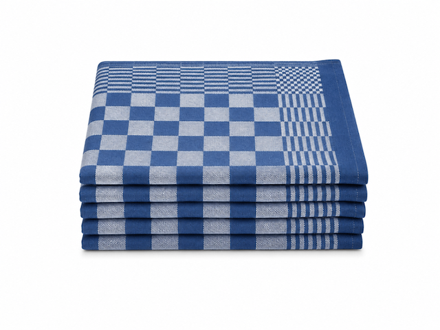 Ca. 144x horeca theedoek, blauw geblokt - afbeelding 1 van  1