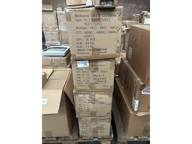 Ca. 144x led t8 tube 600 mm 9w 3500k ellipz lighting - afbeelding 5 van  6