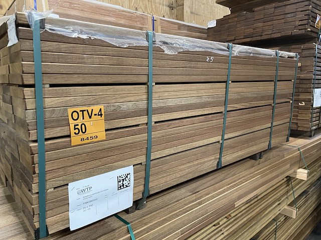 Ca. 147x guyana teak planken geschaafd, 25x145mm, lengte 155cm - afbeelding 2 van  3