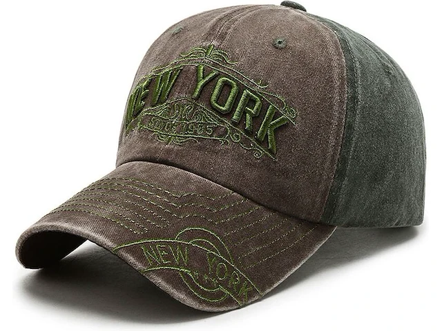 Ca. 14x baseball cap new york, bruin / olijf, one size - afbeelding 1 van  1