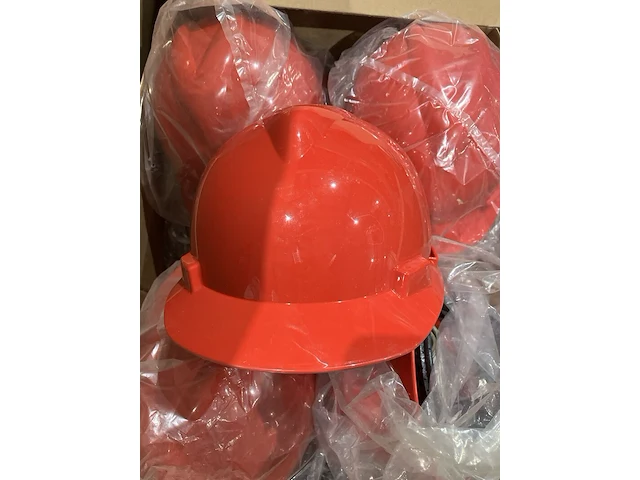 Ca. 14x bouw/veiligheid helmen, rood - afbeelding 3 van  4
