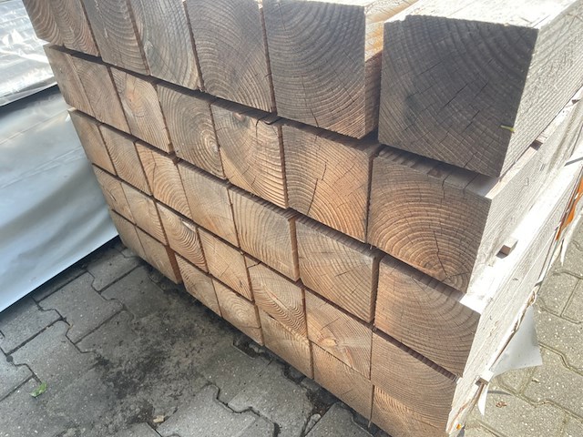 Ca. 14x douglas balken fijnbezaagd, 150x150mm, lengte 500cm - afbeelding 3 van  3