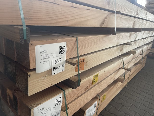 Ca. 14x douglas balken geschaafd , 140x140mm, lengte 400cm - afbeelding 4 van  4