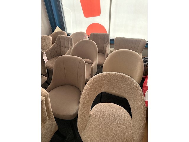 Ca. 14x eetkamerstoelen, beige - afbeelding 2 van  8
