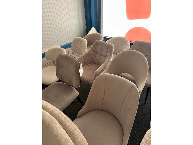 Ca. 14x eetkamerstoelen, beige - afbeelding 3 van  8