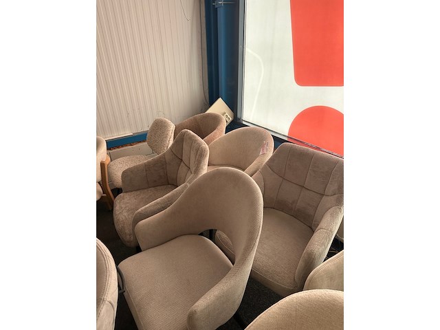 Ca. 14x eetkamerstoelen, beige - afbeelding 5 van  8