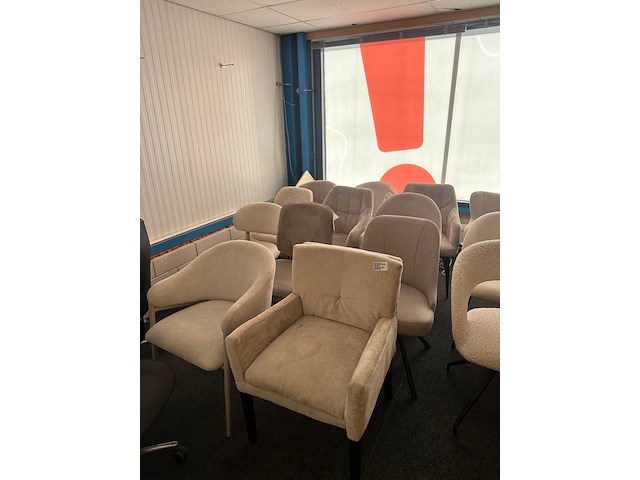 Ca. 14x eetkamerstoelen, beige - afbeelding 7 van  8