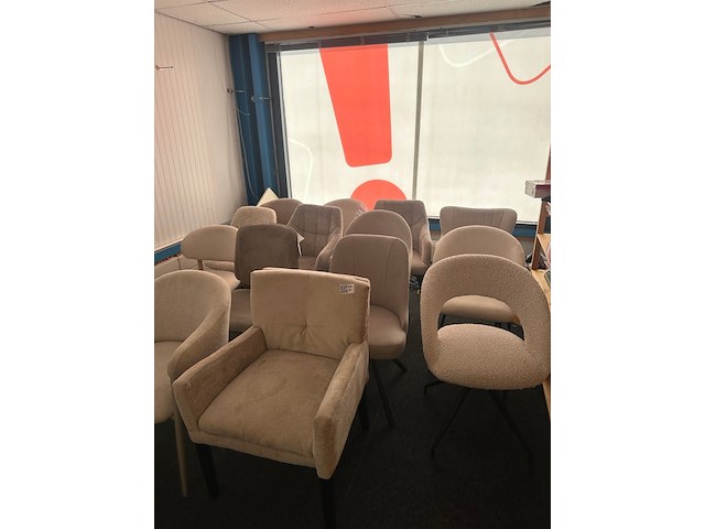 Ca. 14x eetkamerstoelen, beige - afbeelding 8 van  8