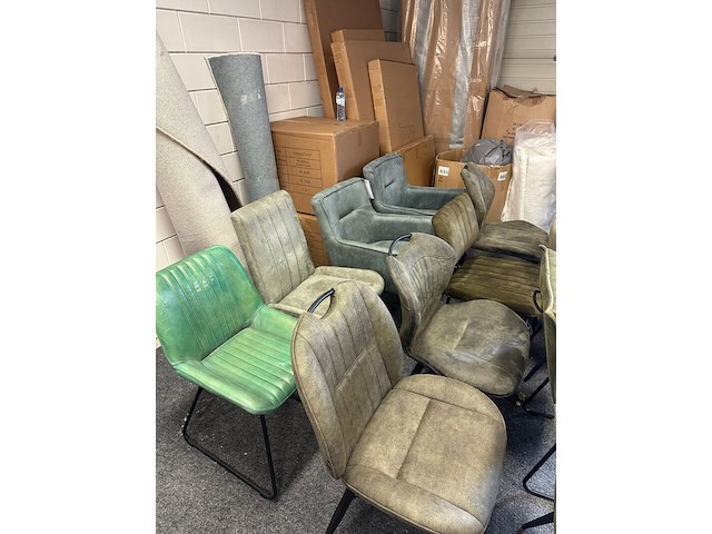 Ca. 14x eetkamerstoelen, groen - afbeelding 2 van  7