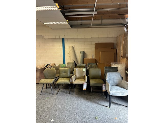 Ca. 14x eetkamerstoelen, groen - afbeelding 4 van  7
