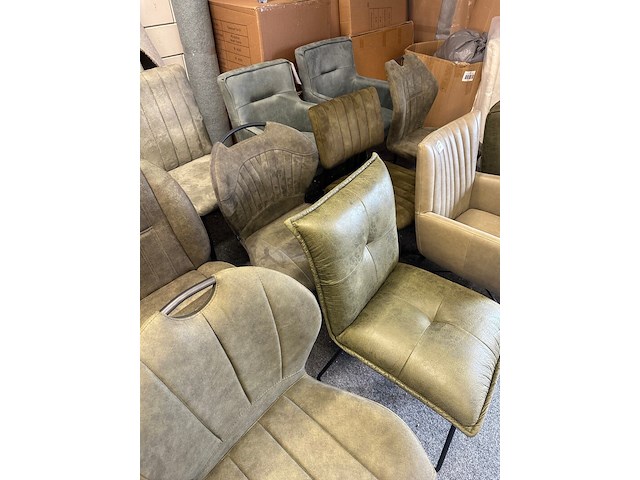Ca. 14x eetkamerstoelen, groen - afbeelding 5 van  7