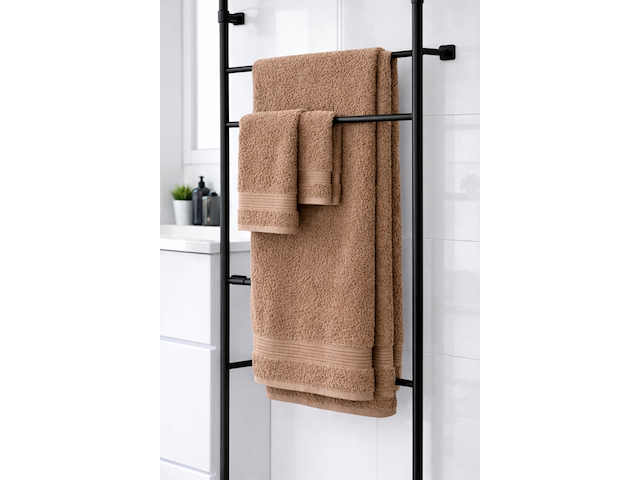 Ca. 14x handdoeken set 3-delig, lux-towels, 3-delig 600gsm, bruin - afbeelding 2 van  2