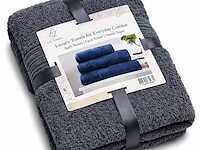 Ca. 14x handdoeken set 3-delig, lux-towels, 3-delig 600gsm, donker grijs - afbeelding 1 van  3