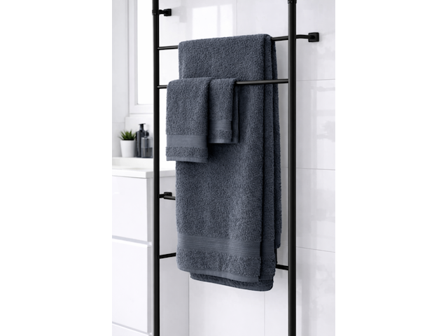 Ca. 14x handdoeken set 3-delig, lux-towels, 3-delig 600gsm, donker grijs - afbeelding 3 van  3