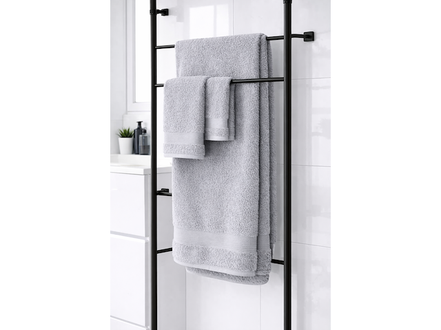 Ca. 14x handdoeken set 3-delig, lux-towels, 3-delig 600gsm, licht grijs - afbeelding 3 van  3