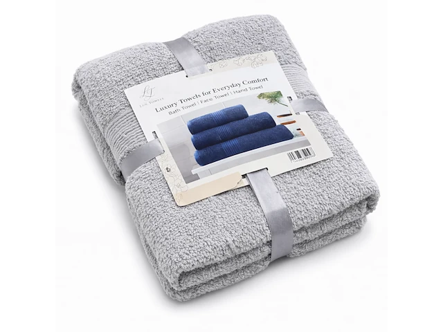 Ca. 14x handdoekenset 3-delig, lux-towels, 3-delig 600gsm, grijs - afbeelding 1 van  3