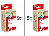 Ca. 14x inktcartridges voor canon pgi-520 en pgi-525, recycleclub