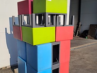 Ca. 14x krukje, rood, groen, blauw en roze - afbeelding 1 van  4