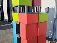 Ca. 14x krukje, rood, groen, blauw en roze - afbeelding 2 van  4