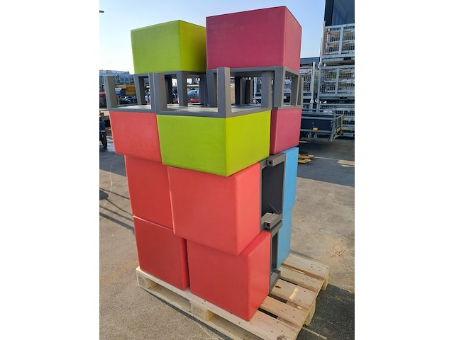 Ca. 14x krukje, rood, groen, blauw en roze - afbeelding 3 van  4