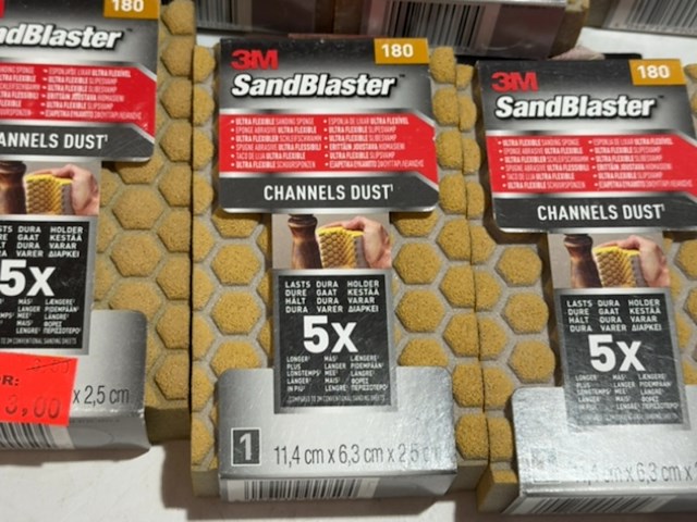 Ca. 14x sandblaster ultra flexible schuurspons p180, 3m, 9180sbe, geel/goud - afbeelding 3 van  4