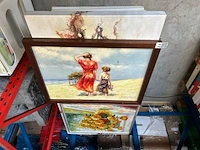 Ca. 14x schilderij op doek / schilderij in lijst - afbeelding 1 van  5