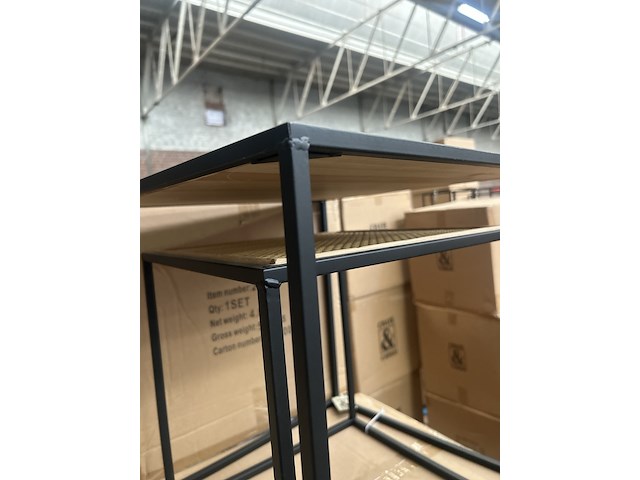 Ca. 14x set van 2 rotan bijzettafels, crate & cargo - afbeelding 3 van  4