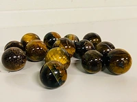 Ca. 14x tijgeroog / valkenoog bolletjes - afbeelding 1 van  4
