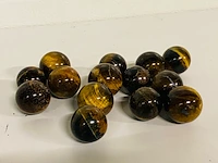 Ca. 14x tijgeroog / valkenoog bolletjes - afbeelding 3 van  4