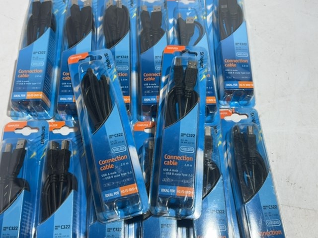 Ca. 14x usb 2.0 a(m) - b(m) kabel, scanpart, zwart, 2 meter - afbeelding 2 van  3
