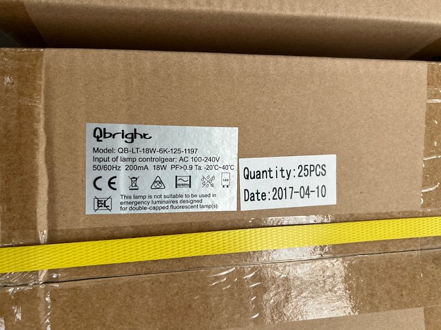 Ca. 150x led tube 18w 6000k 1197 mm, qbright, qb-lt-18w-6k-125-1197 - afbeelding 4 van  4