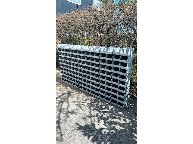 Ca. 150x magazijnbakken met grijp opening, grijs / chroom - afbeelding 1 van  6