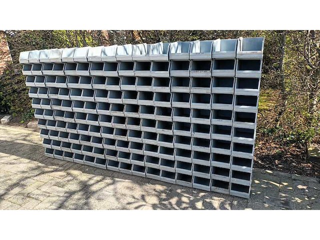 Ca. 150x magazijnbakken met grijp opening, grijs / chroom - afbeelding 2 van  6