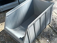 Ca. 150x magazijnbakken met grijp opening, grijs / chroom - afbeelding 3 van  6