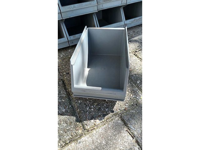 Ca. 150x magazijnbakken met grijp opening, grijs / chroom - afbeelding 5 van  6