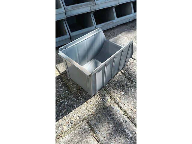 Ca. 150x magazijnbakken met grijp opening, grijs / chroom - afbeelding 6 van  6