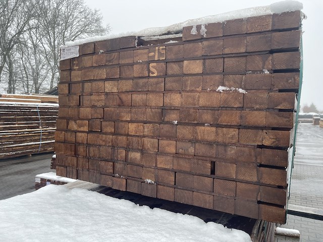 Ca. 151x guyana teak regels geschaafd, 45x68mm, lengte 155cm - afbeelding 3 van  3