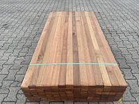 Ca. 151x guyana teak regels geschaafd, 45x68mm, lengte 155cm