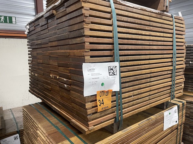 Ca. 154x guyana ipé planken geschaafd, 21x145mm, lengte 100cm - afbeelding 4 van  4